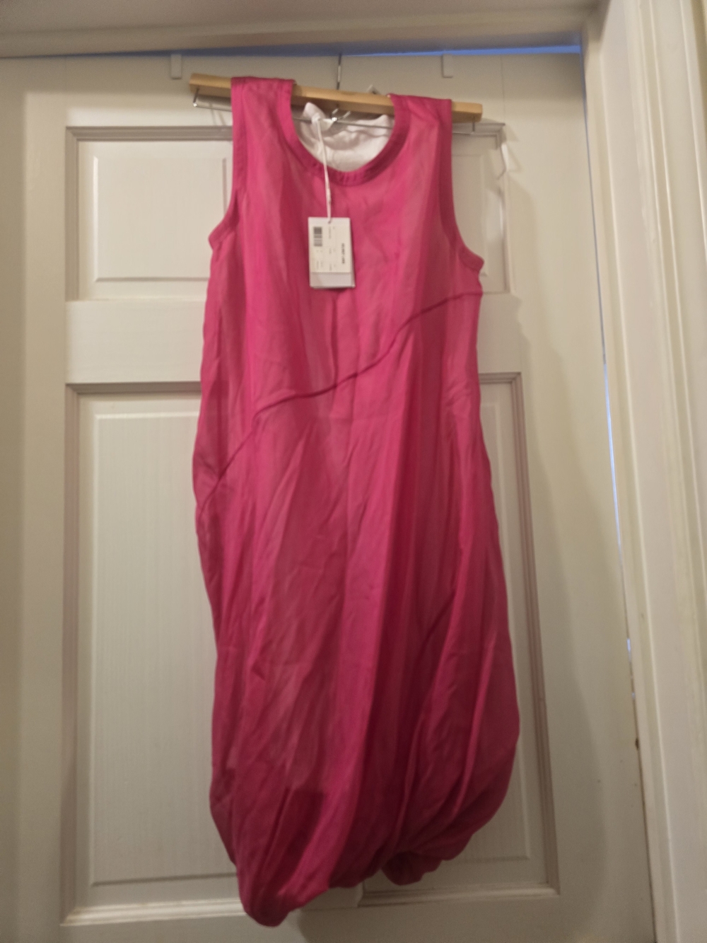 Helmut Lang Hot Pink Sleeveless Bubble-Hem Dress